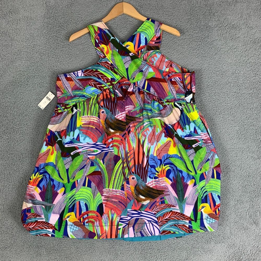NWT Anthropologie Multicolor Tropical Print Mini Dress - Picture 12 of 16